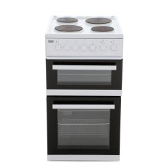 Beko EDP503W Solid Plate Electric Cooker with Double Oven