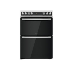 Hotpoint HDT67V9H2CW_UK 60cm Double Electric Cooker with Ceramic Hob - Black/White